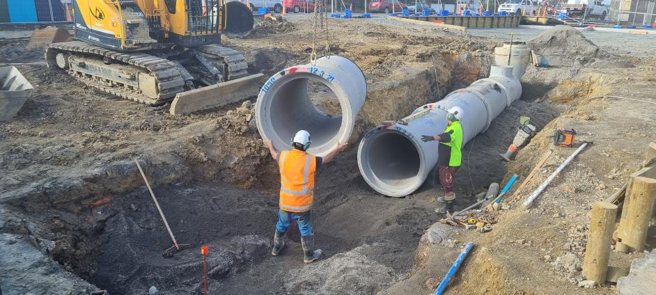 Drainage work at Karori Swimming Pool Car Park