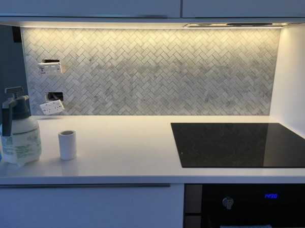 Herringbone Carrara Mosaic