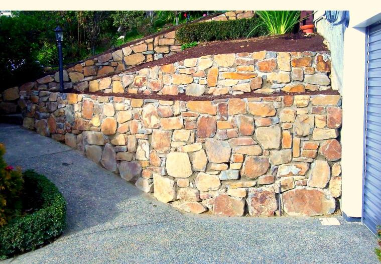 Natural stone wall terracing