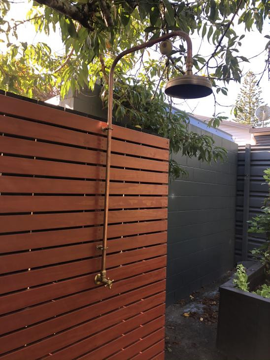 External shower install