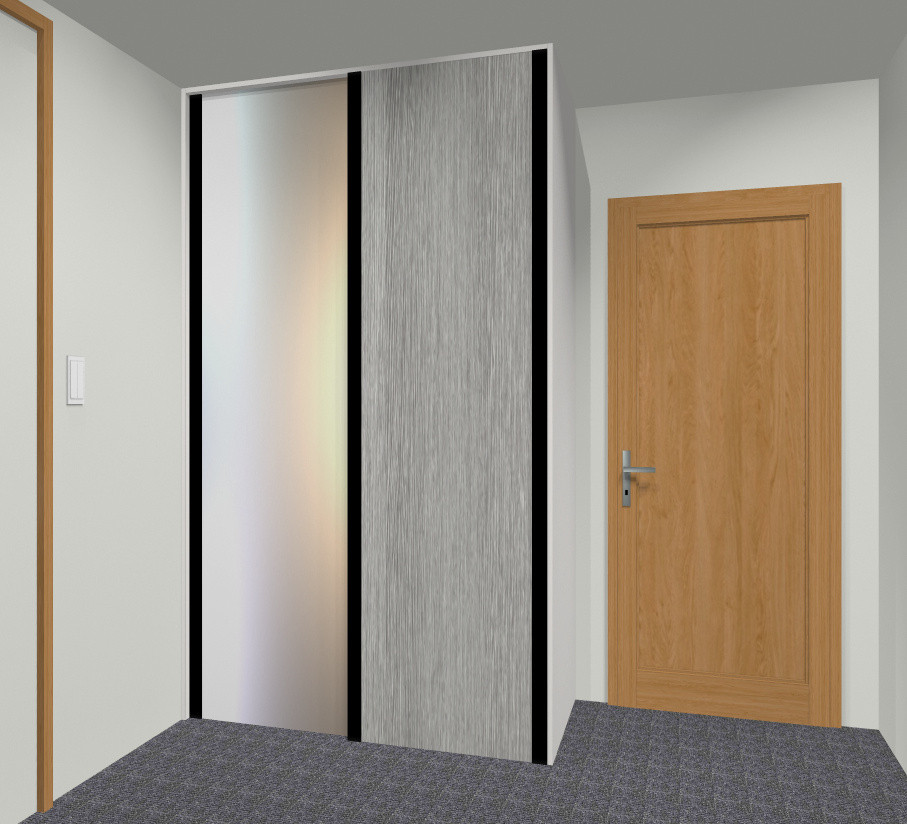 Built in robe with sliding door | 1x Mirror - 1x Colour