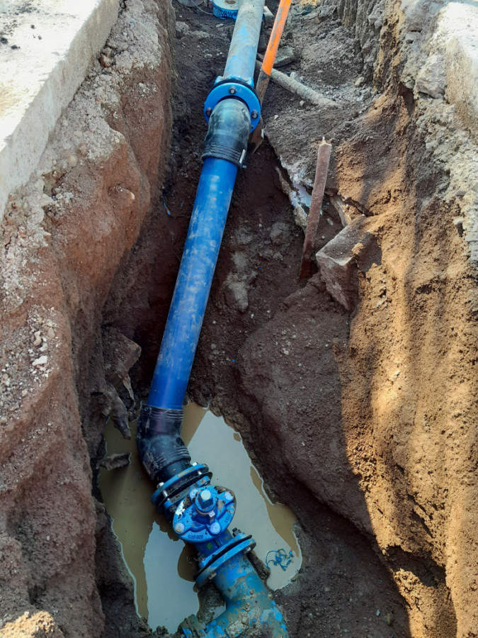 New commissioned 125mm PE100 watermain connection