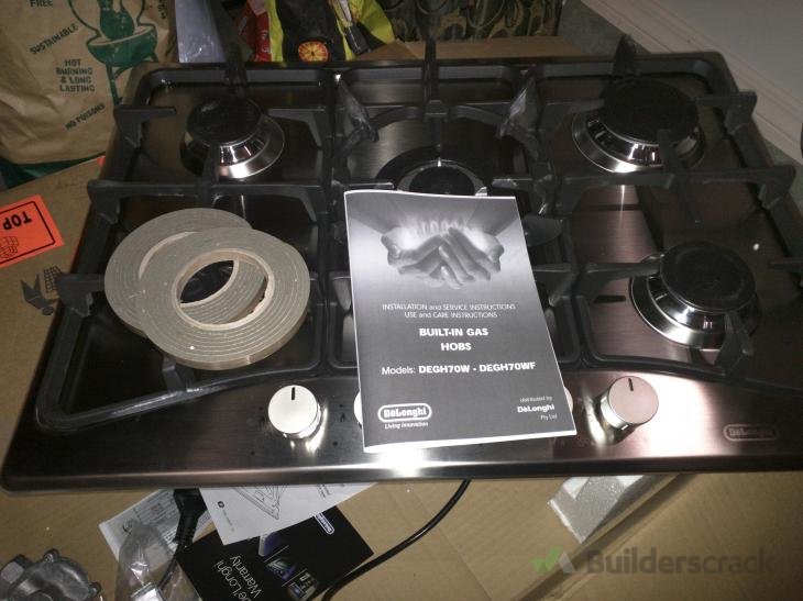 Replace old gas hob with new (supplied) gas hob ( 131807) Builderscrack