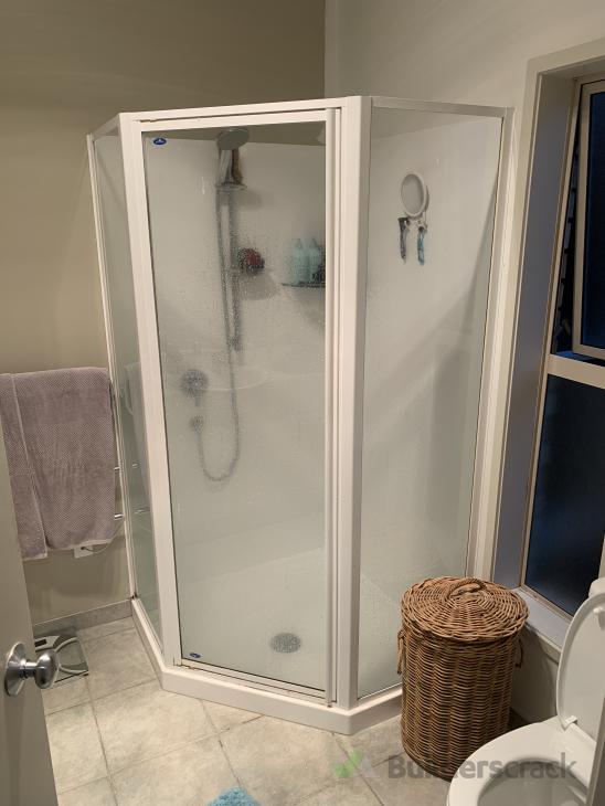 Remove and install corner shower and new mixer shower head ( 743139