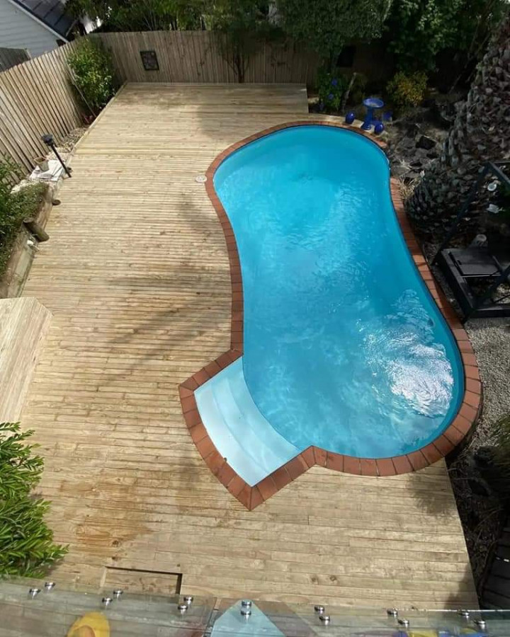 New built pool deck