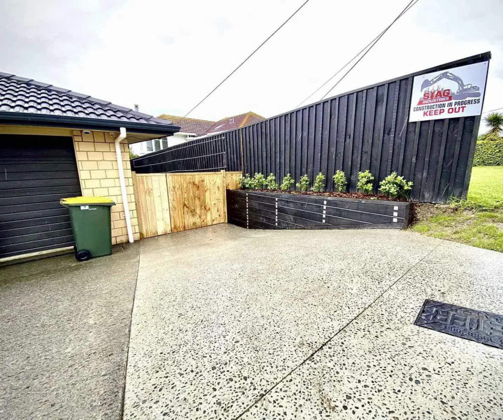 New built retaining wall / gate