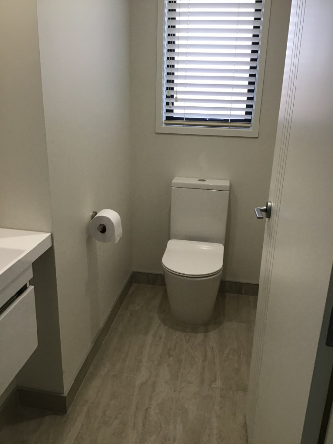 New toilet and vanity