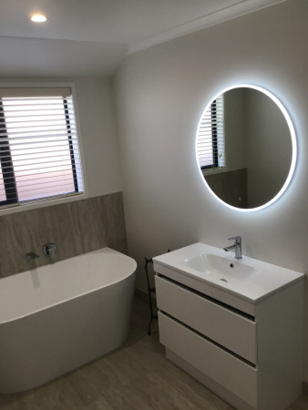 New bath, vanity, LED mirror