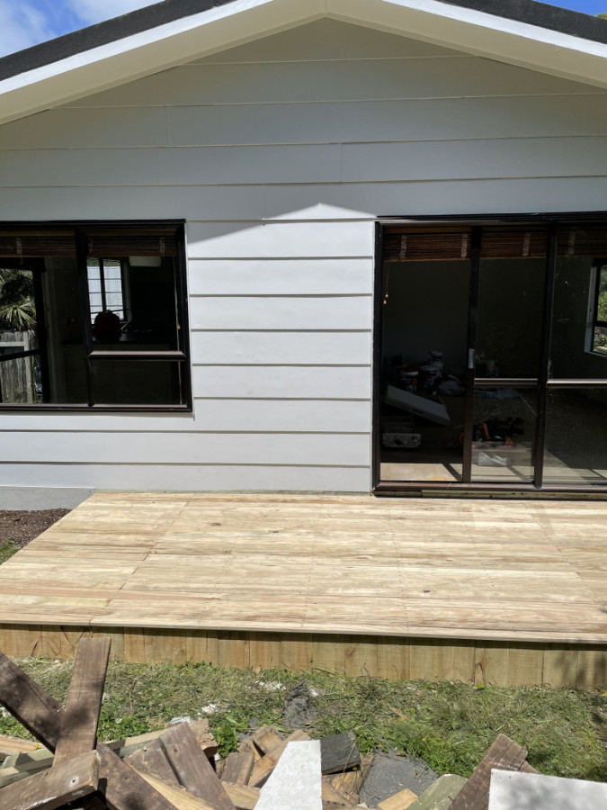 Exterior painting building deck