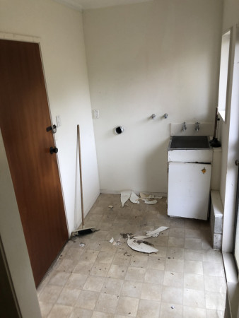 Before .Floor had to be redone and knew sink put in.Interior painted
