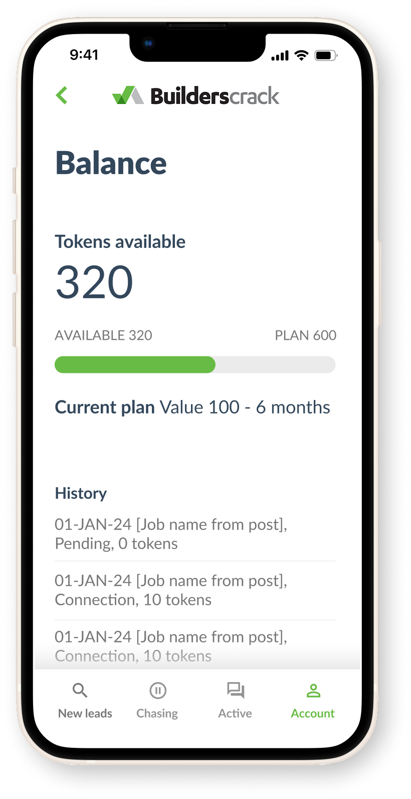 token balance on mobile app